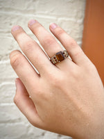 Antique Orange Garnet Sterling Silver Ring