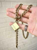 "Ruler of the Underworld" Vintage Gold-Tone Jaguar Lock and Key Necklace
