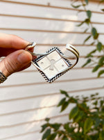 "The Key Lies Within" Vintage Brass Keyhole Cover in Made From Scratch Sterling Silver Cuff