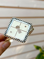 "The Key Lies Within" Vintage Brass Keyhole Cover in Made From Scratch Sterling Silver Cuff