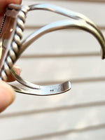 "The Key Lies Within" Vintage Brass Keyhole Cover in Made From Scratch Sterling Silver Cuff