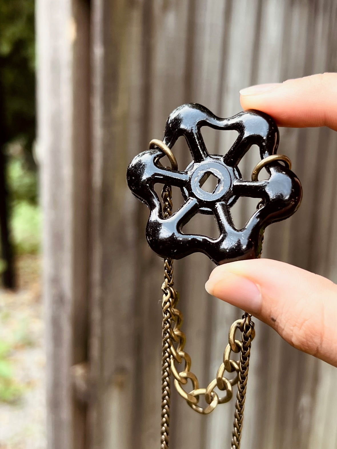 "Wheel Works" Old Spigot Handle Double Strand Necklace