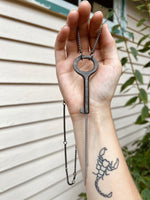 "The Curtains Will Rise" Antique Skeleton Key and Upcycled Chain Tassel Necklace