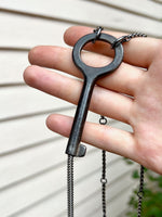 "The Curtains Will Rise" Antique Skeleton Key and Upcycled Chain Tassel Necklace