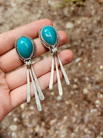 "Spirits in the Sky" Turquoise in Sterling Silver Made From Scratch Earrings