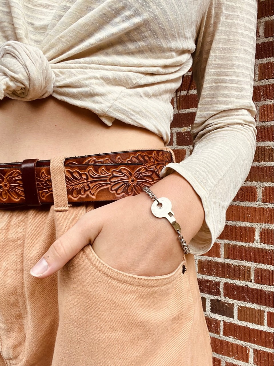 "Next Level" Upcycled Key Bracelet
