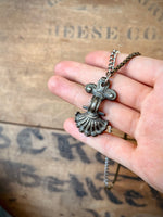"Opposition" Antique Dresser Handle on Two-Toned Chain Necklace