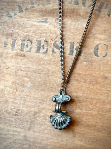 "Opposition" Antique Dresser Handle on Two-Toned Chain Necklace