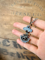 "Opposition" Antique Dresser Handle on Two-Toned Chain Necklace