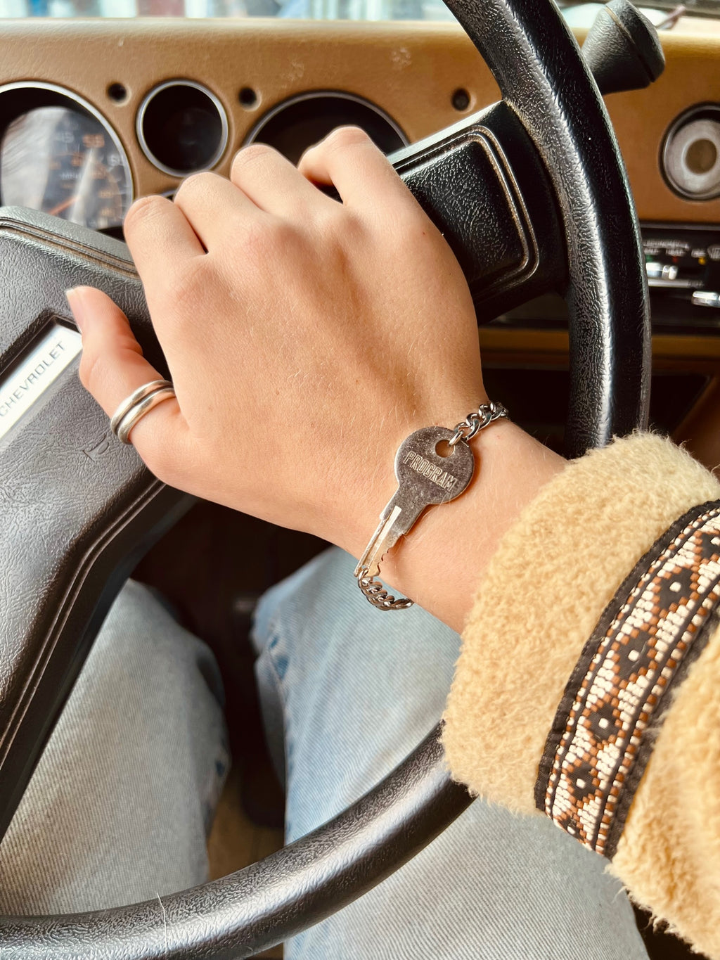 "Register" Vintage Register Program Key Bracelet