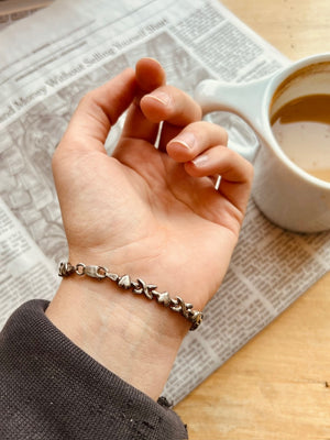 Vintage Italian Silver Hearts Bracelet