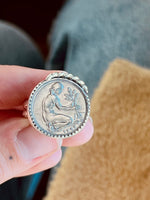 "To Begin Again" 1949 World Coin Articulated Ring