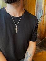 "Purple Skies"  Vintage Sterling Double Amethyst Pendants & Sterling Feather Necklace