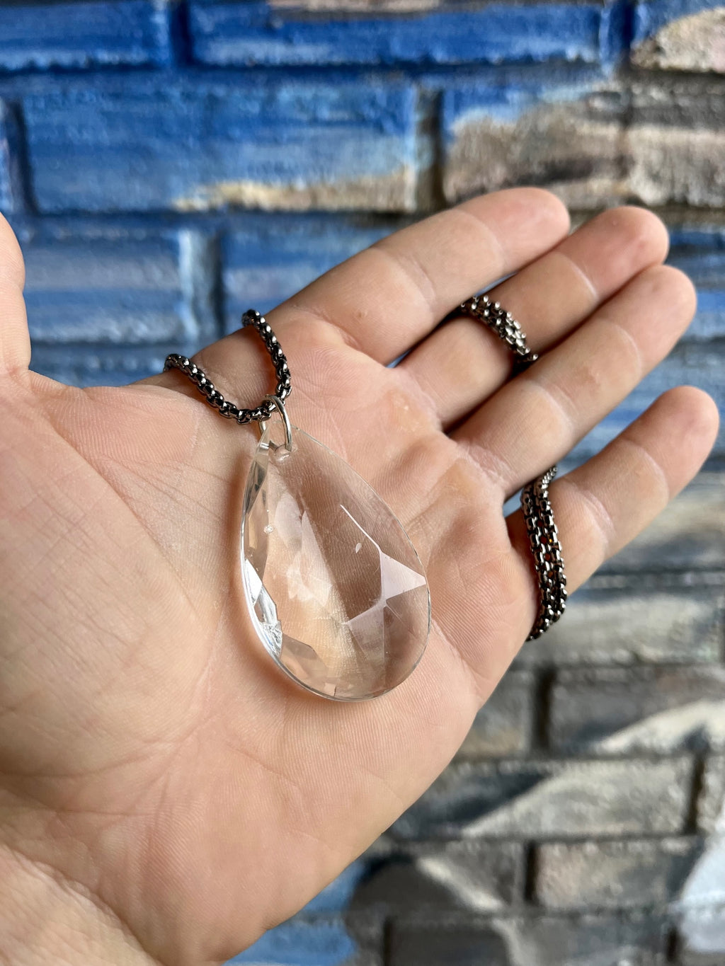 "Cuts Like Glass" Antique Chandelier Necklace