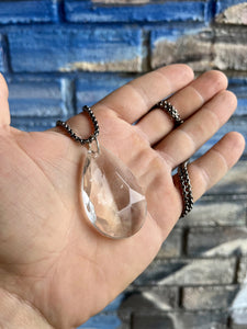 "Cuts Like Glass" Antique Chandelier Necklace