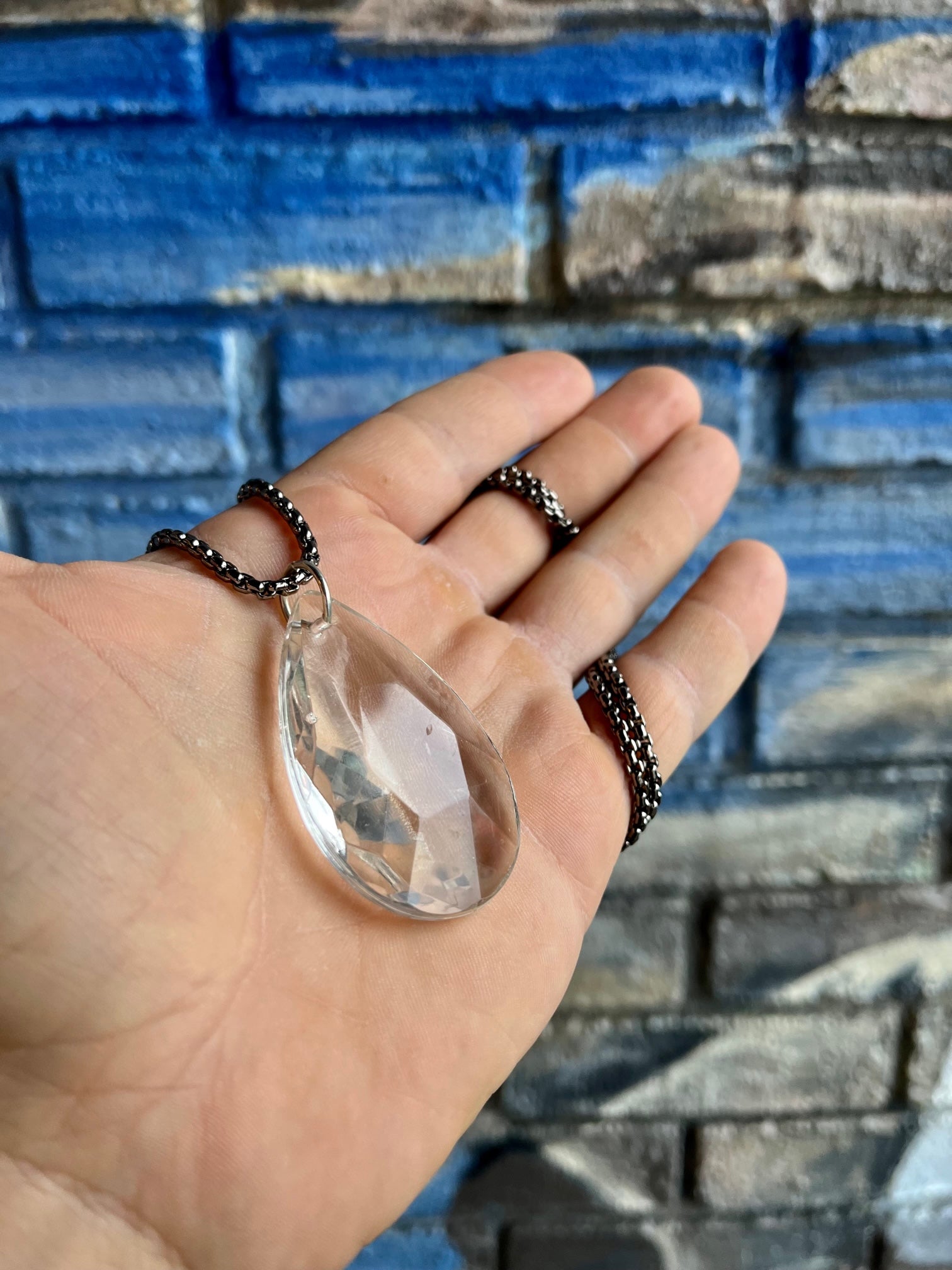 "Cuts Like Glass" Antique Chandelier Necklace