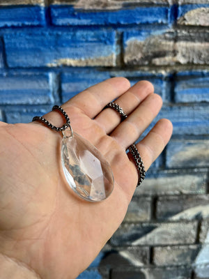 "Cuts Like Glass" Antique Chandelier Necklace
