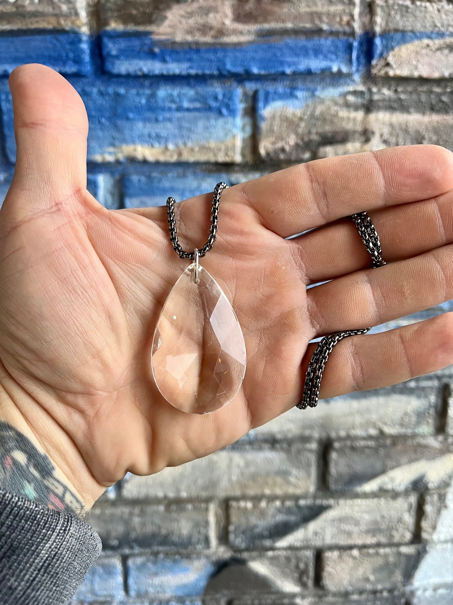 "Cuts Like Glass" Antique Chandelier Necklace