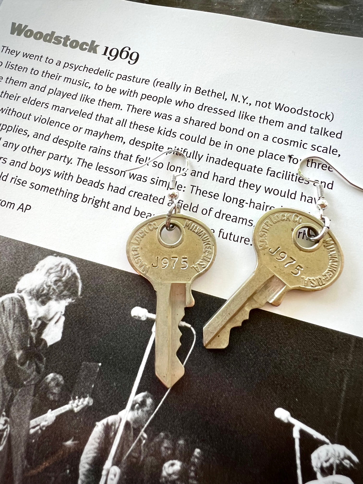 "Twice Ready" Vintage Lion Master Key Earrings