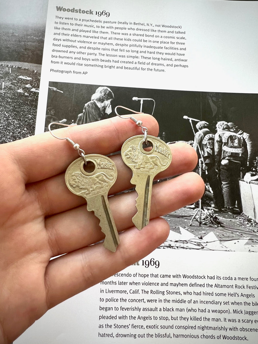"Twice Ready" Vintage Lion Master Key Earrings