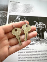 "Twice Ready" Vintage Lion Master Key Earrings