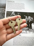 "Twice Ready" Vintage Lion Master Key Earrings
