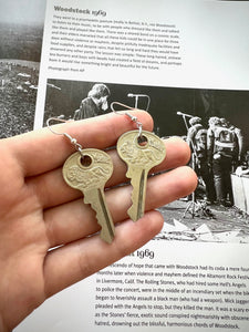 "Twice Ready" Vintage Lion Master Key Earrings