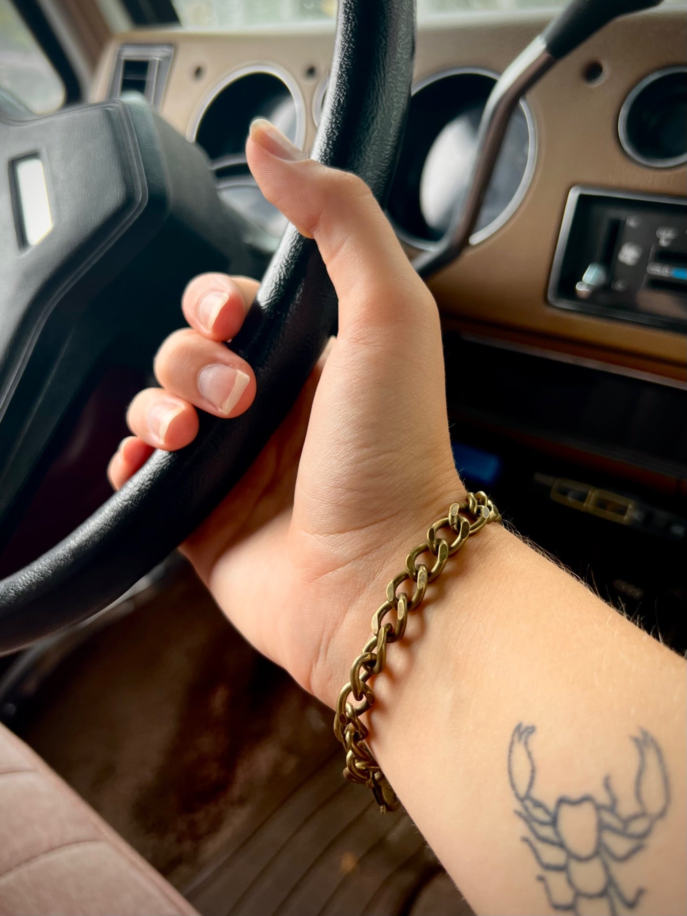 "Headed South" Solid Brass Chain Bracelet